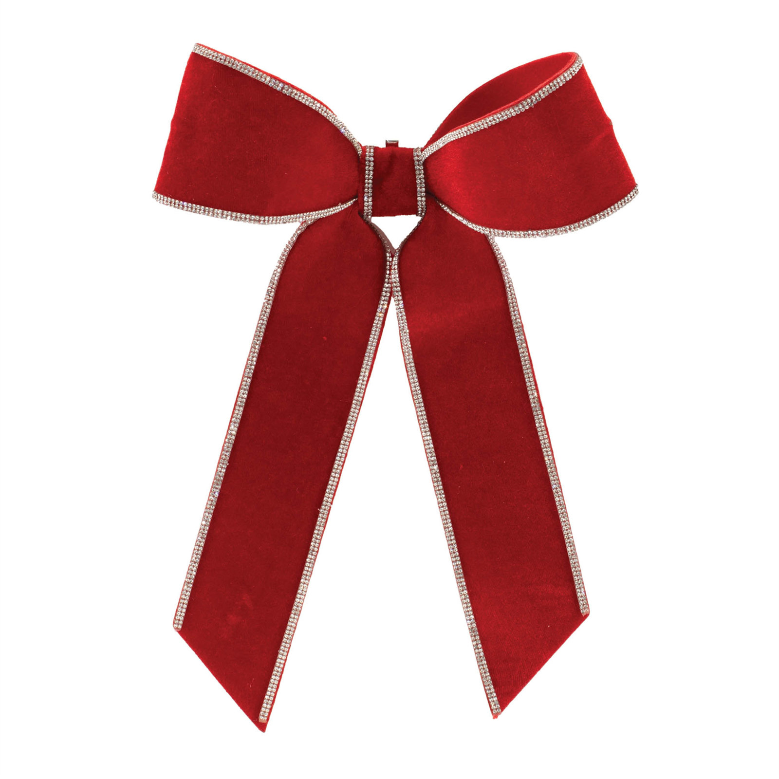 Navy Blue Holiday Bow, 3'' H x 14'' W x 9'' D, Red;Silver