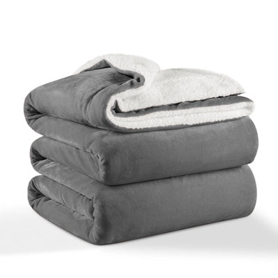 Sherpa Fleece Blanket - Reversible Ultra-Soft Warm Cozy Throw for Sofa & Bed