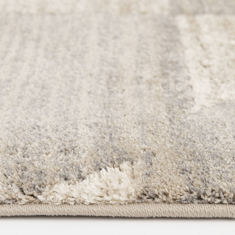 Tapis d'intérieur abstrait en polyester Brayden Studio® Hamadi Armell Beige 5 pi x 7 pi 6 po, Rectangle 5 pi x 7 pi 6 po