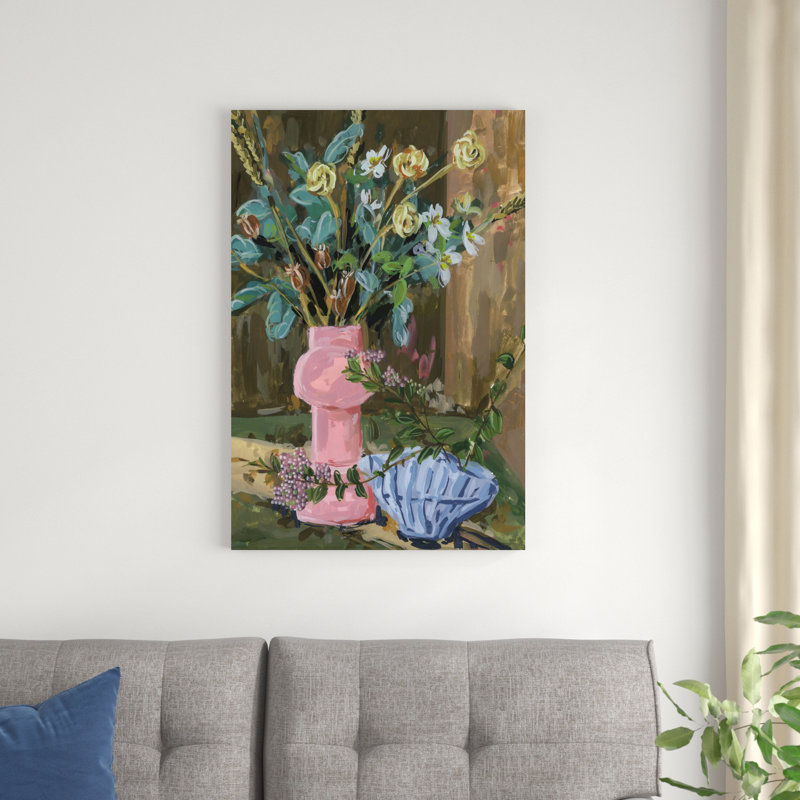 «Still Life Bouquet I» par Melissa Wang - peinture sur toile tendue, H 36 po x l 24 po
