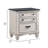 Sawz Nightstand With 3 Drawers, Charcoal Plank Top, Light Gray Wood