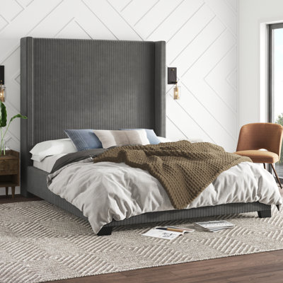 Solon Upholstered Wingback Bed