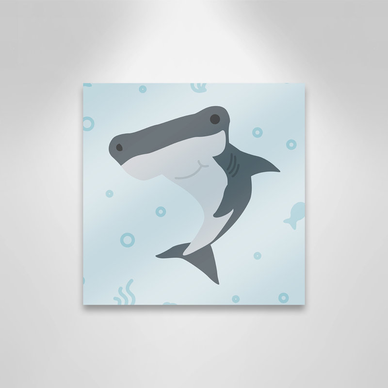 Impression sur papier Happy Hammerhead, H 12 po x l 12 po x P 1,5 po, Canevas