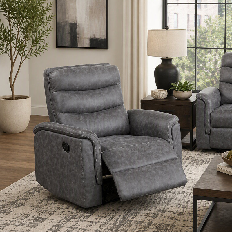 Ensemble de canapé inclinable 3 pièces gris