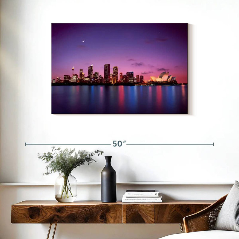 Skyline de nuit Sirci Sydney, H 24 po x l 36 po