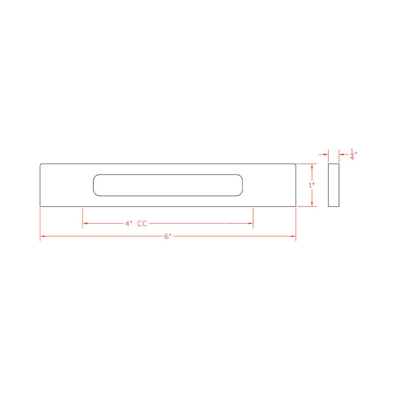 Brass 4" Center to Center Bar Pull