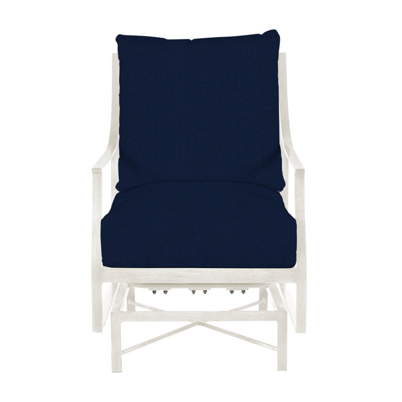 Monaco Patio Chair with Cushions, Welt, Indigo Velvet, Slate Gray