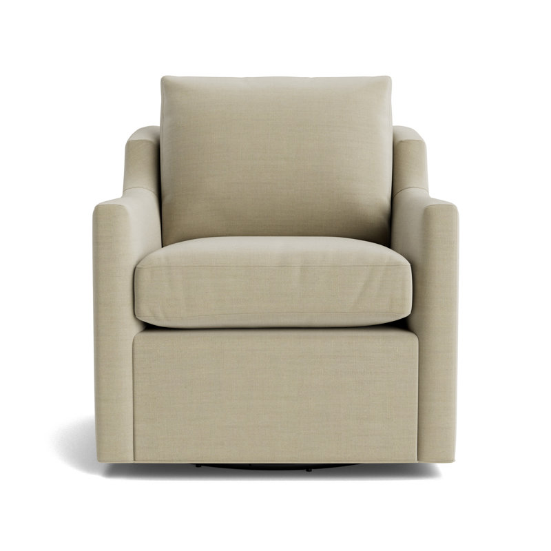Gigi No Skirt Full Swivel Chair, Performance Linen - Flax