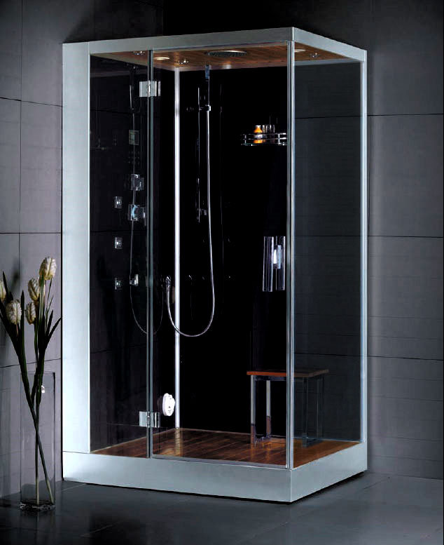 Douche à vapeur rectangulaire à charnière rectangulaire l 47 po x H 84,6 po Platinum, Côté gauche