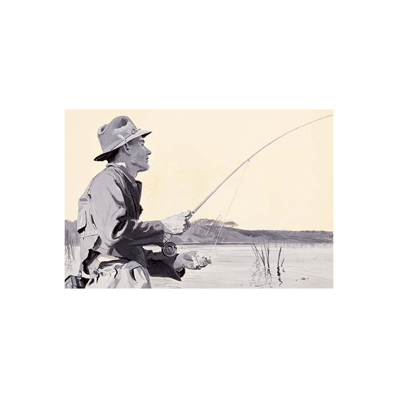 " Fly Fishing " by Ken Bailey, 24" H x 36" W x 1.5" D