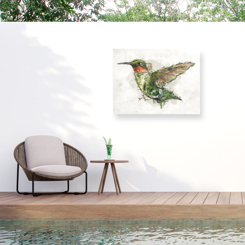 Toile d'extérieur Barrett Biggers Ruby Hummingbird, H 24 po x l 32 po