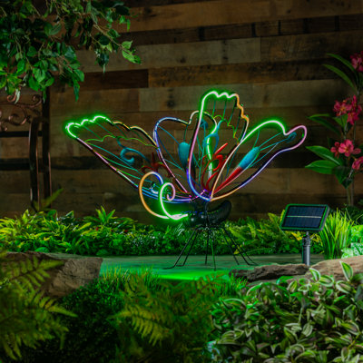 Statue de jardin solaire 28 "H 28" avec néons