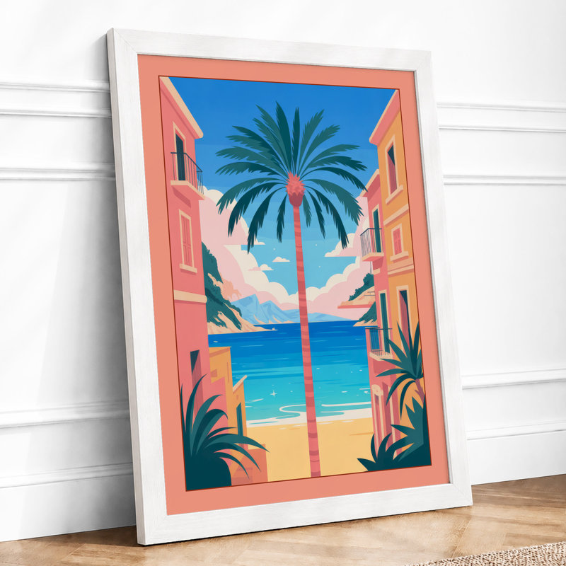 Tropical Passage Coastal - Framed Print, A4 - 29.7 x 21.0 cm, White