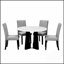 Ensemble de table de salle à manger 5 pièces avec table de 43 pouces et 4 chaises rembourrées pour une expérience culinaire confortable et élégante-783643476-783643477