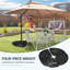 Outsunny 4PCs Parasol Bases Weights Wicker Effect Water Sand Filled Black