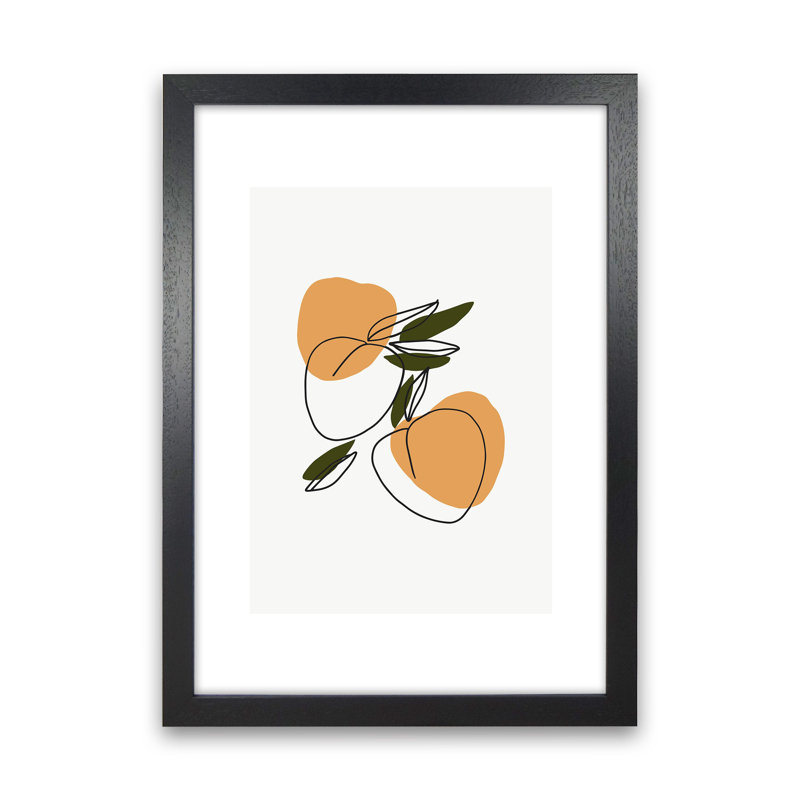 Mica Apricots N3 by Pixy Paper - Print, Black Framed, 59.4cm H x 42cm W x 3cm D