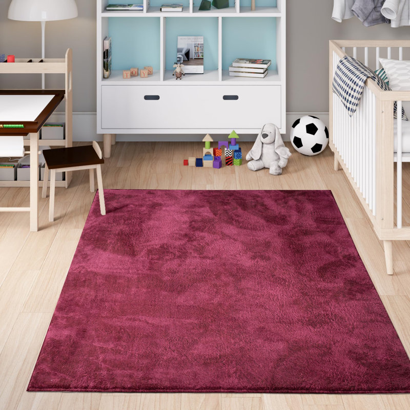 Rectangle Washable Area Rug, Pink, 60 x 110 cm