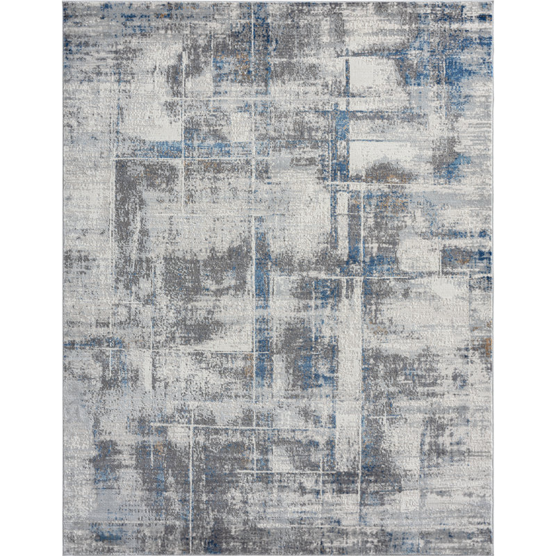 Michigamme Area Rug in Blue/Gray, Rectangle 8'6" x 11'6"