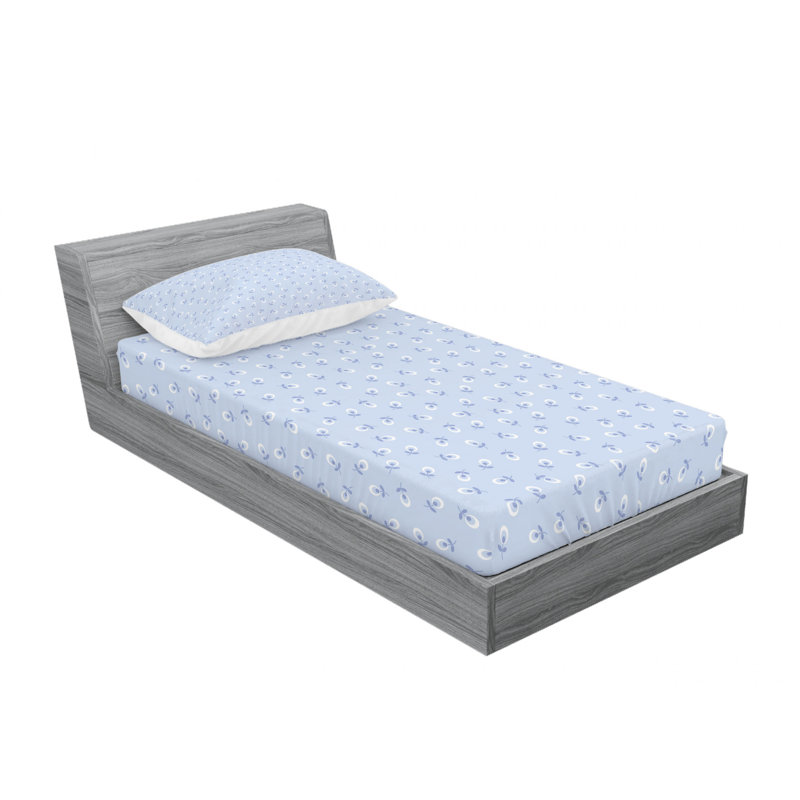 Microfiber Floral Sheet Set, Twin XL Sheet Set with Fitted Sheet