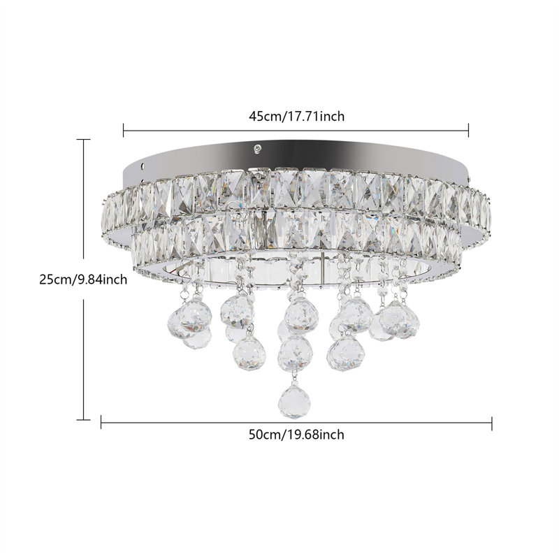 Modern Crystal Ceiling Light With Remote Control