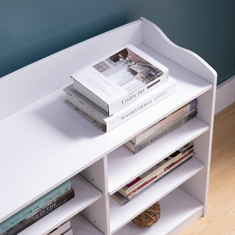 Rangement à chaussures blanc avec neuf tablettes - Organisateur de vestibule pour 18 paires de chaussures