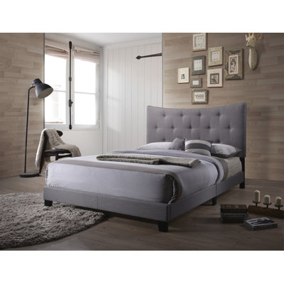 Queen Bed with Tufted Headboard