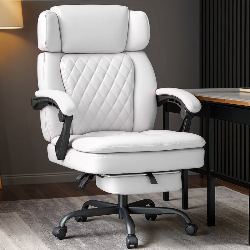 Lark Manor™ 400LBS High Back Office Chair With Adjustable Headrest, Big And Tall Office Chair With Foot Rest, Reclining Executive Office Desk Chair For Heavy People