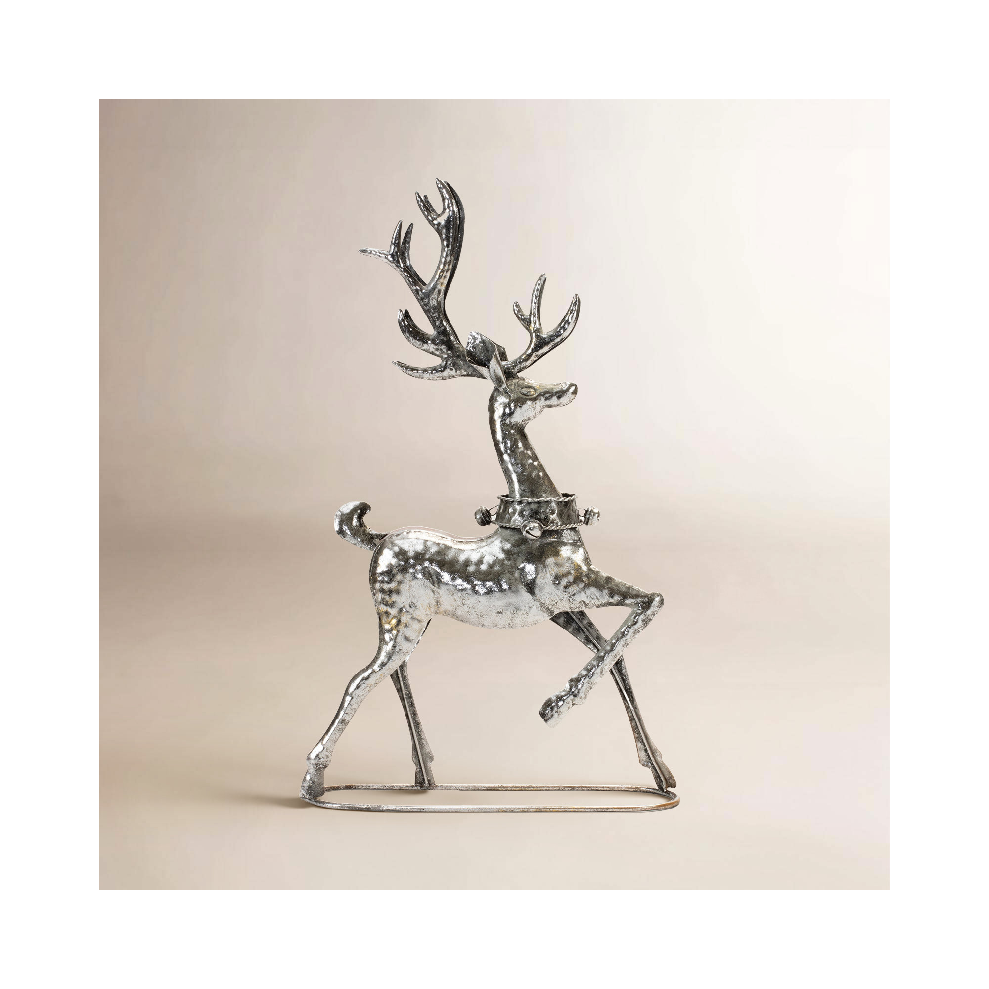 Hammered Metal Holiday Reindeer (Set of 2)