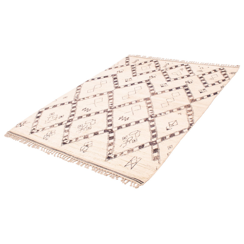 Tapis unique en laine noué à la main de style nouvel âge rectangulaire 7 pi 11 po x 10 pi 10 po Oswaldo