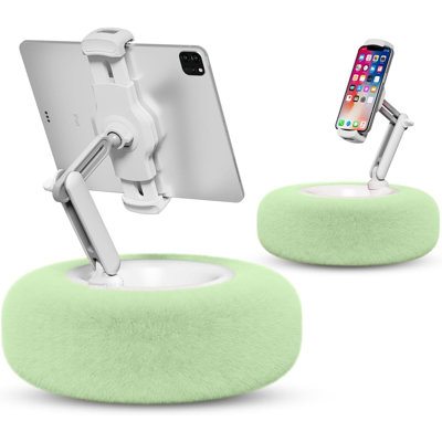 Tablet Stand Pillow, Compatible with 4.7"-13" Phone，Tablet, iPad, iPhone, Samsung, Google, Kindle, 360°Adjustable Phone Holder for Bed with Soft Plush Fabric, and Detachable Bowl