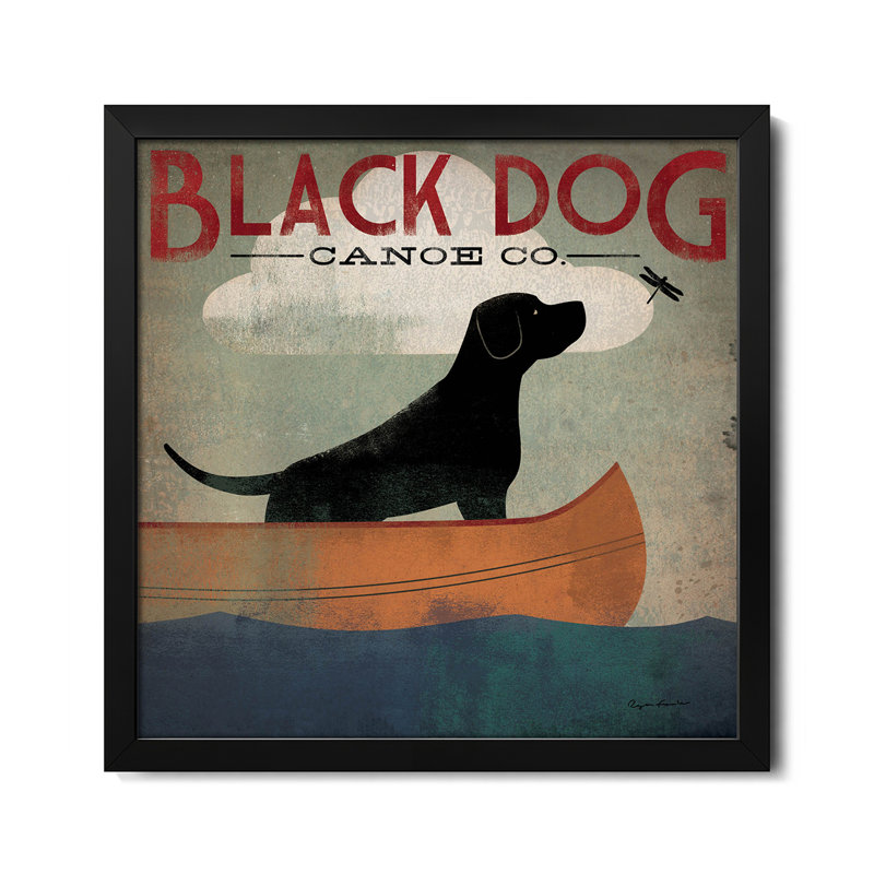 «Black Dog Canoe Co. II», affiche encadrée par Ryan Fowler, H 16 po x l 16 po