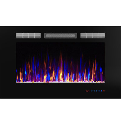 36.02'' W Recessed Electric Fireplace Insert, WiFi Heater for Living Room,Timer, Overheating Protection, Touch Screen, Black