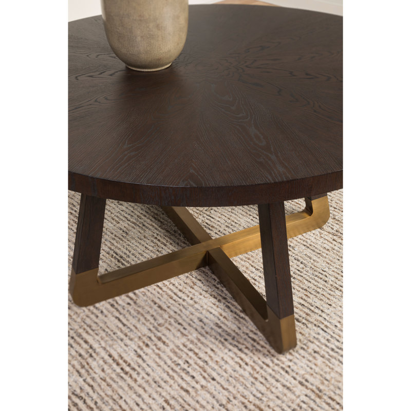 54" Brown Reclaimed Wood Round Dining Table