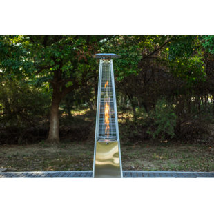 Stainless Steel 48000 Btu Pyramid Patio Heater For Outdoor Double Layer Stainless Steel Burner Triple Protection System Quartz Glass Tube Propane Heater For Home & Commerical