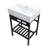 24" x 16.75" Rectangular Console Bathroom Sink Freestanding Metal Support Legs Wall Mount Sink