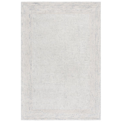 Sharifa Ebony Hand Tufted Wool And Cotton Bordered Rug