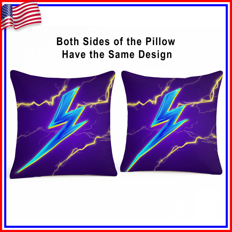 Coussins bleus Blue Lightning Bolt, 14 x 14 inches