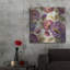 Art mural en métal luxueux «Blue and Purple Flower Song 2» par Silvia Vassileva, art mural en métal, 36 po x 36 po-1130686612