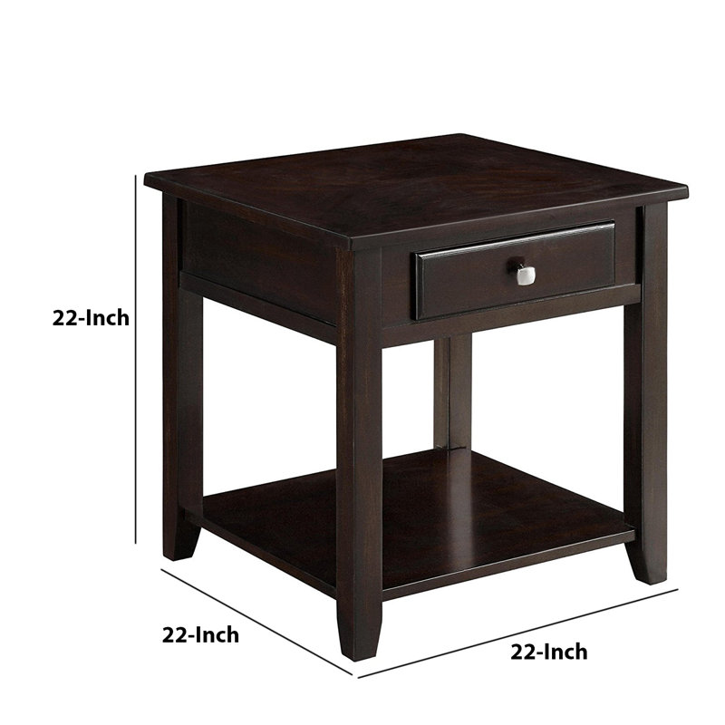 Solid Wood Top End Table