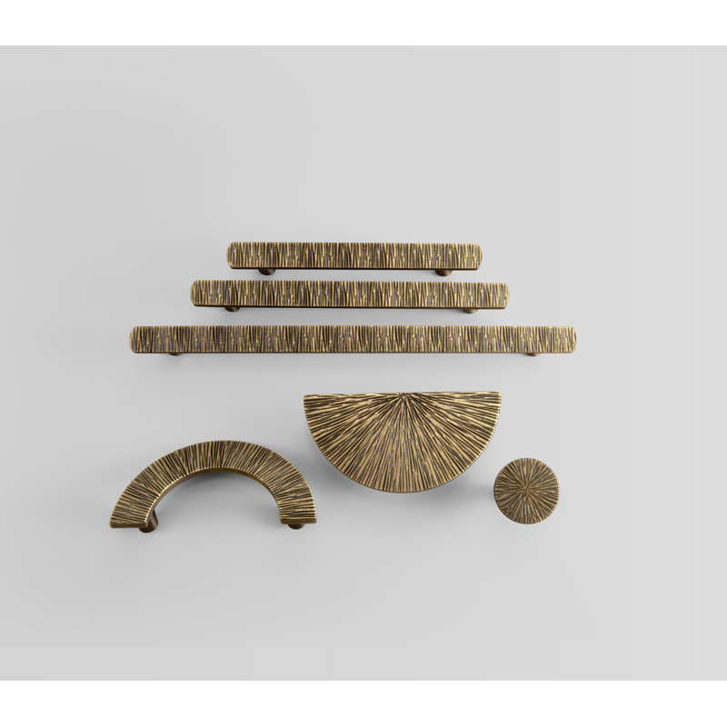 Novelty Irregular Cemicircle Handle Multipack, Antique Brass