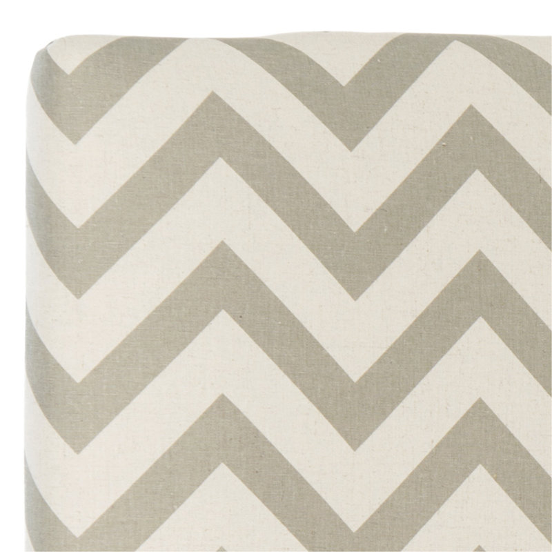 Cespedes Upholstered Headboard, Queen, Grey / White