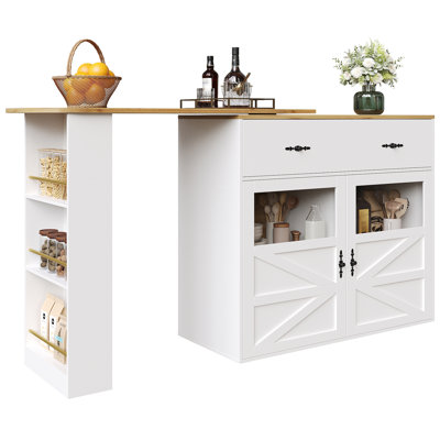 204 cm Glass Home Bar Cabinet