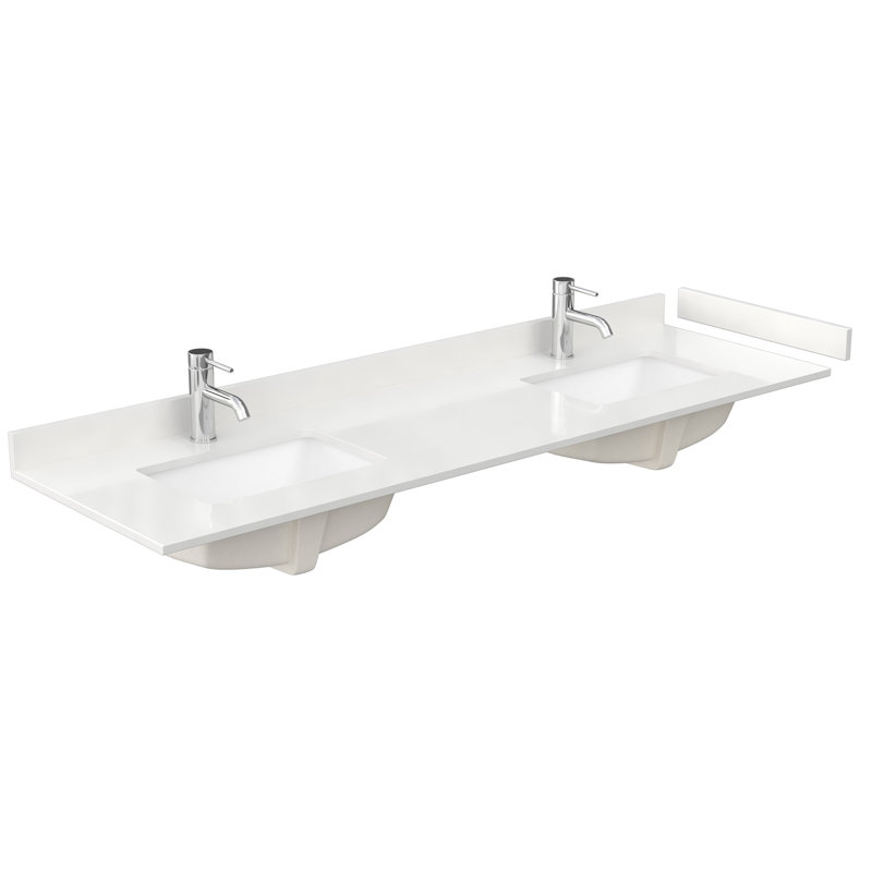 Daria 72'' W Vanity, Gray, Polished Chrome, Giotto Quartz