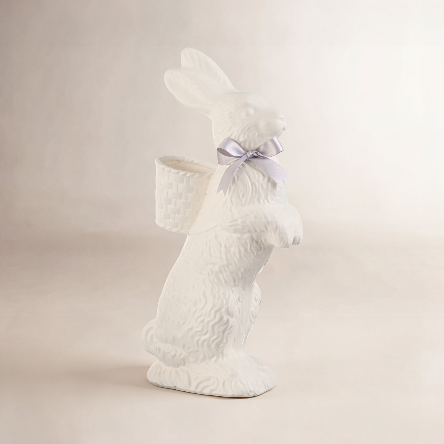 Standing Chocolate Bunny Figurine, Champagne, 14 in x 7in
