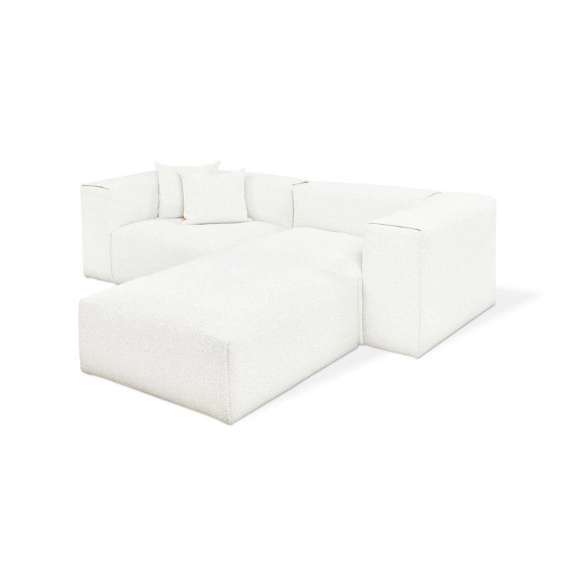 Nest Modular 3-PC Sectional, Bone Boucle