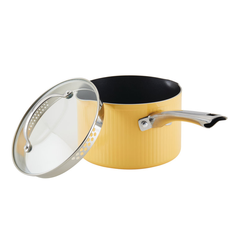 Farberware Style Nonstick Cookware Straining Saucepan With Lid, 3 Quart -  Yellow & Reviews