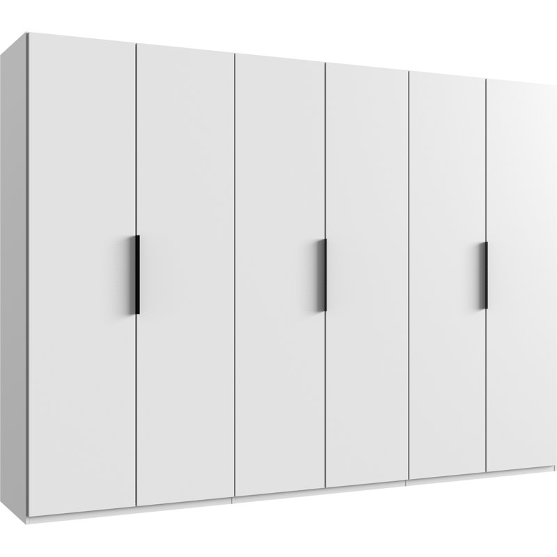 Guardino 6 Door Wardrobe, 216cm H x 300cm W x 58cm D, White