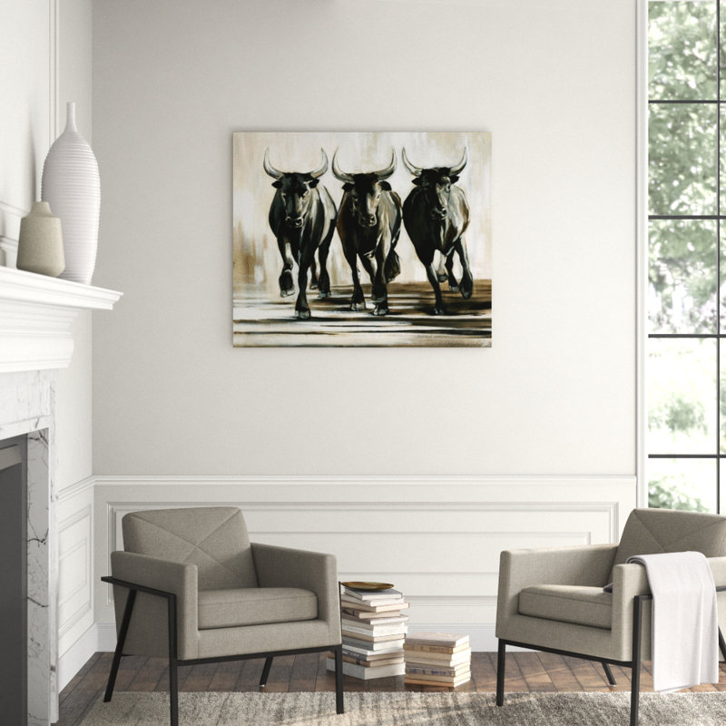 Running Bulls Print, Outdoor, 24" H x 29" W x 1.5" D