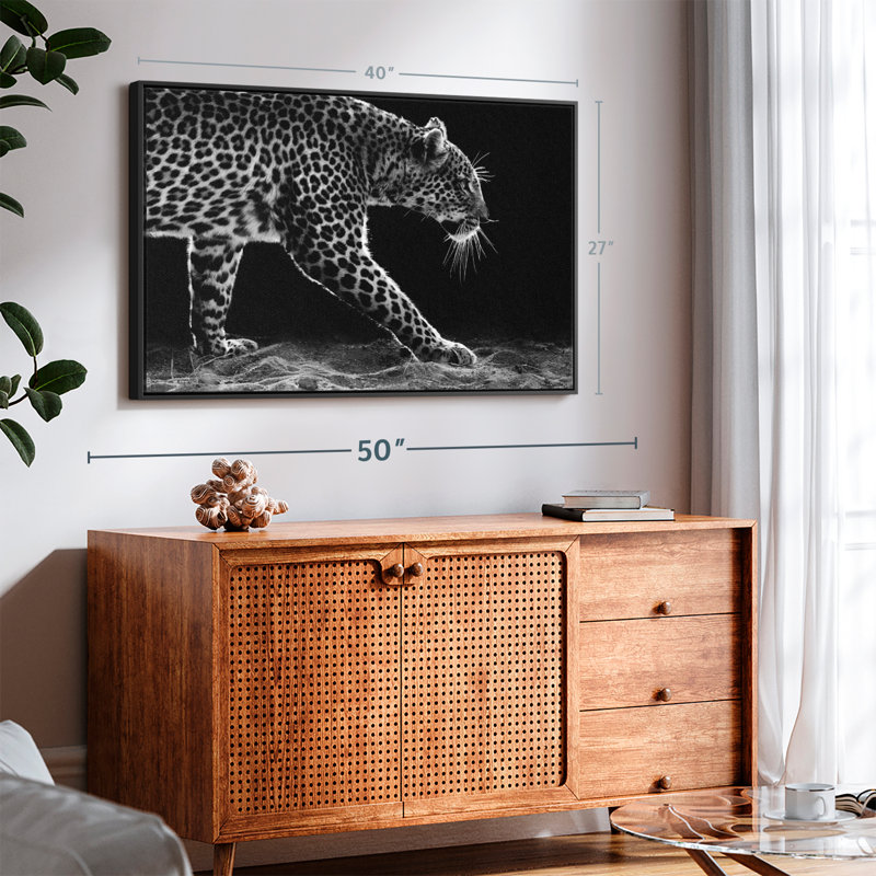 Animal «Walking Leopard», reproduction sur toile, H 27 po x l 40 po