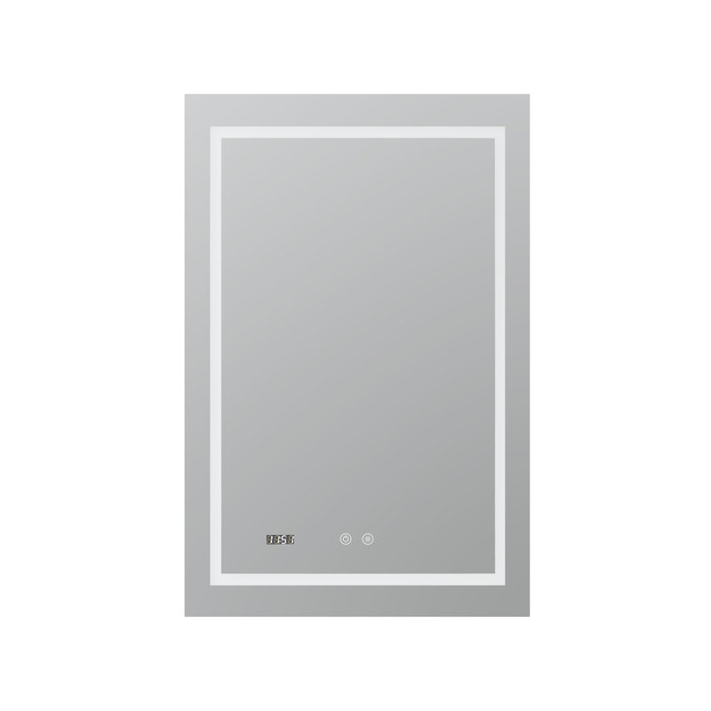 Daytona Elegance 30x40 Silver LED Bathroom Vanity Mirror with Anti-Fog and Dimmable Light